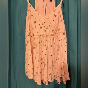 Light Orange Butterfly Blouse Tank